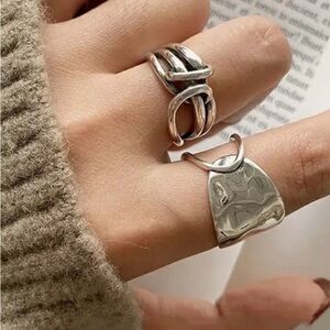 NEW Large Unisex 925 Sterling Silver Adjustable Open Design Ring‎